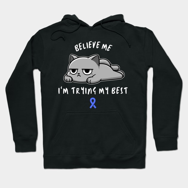 CFS Warrior Cat With Awareness Ribbon Hoodie by GiftTrend